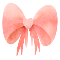 Watercolor pink bow png