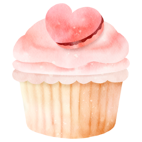 saint valentin cupcake aquarelle png