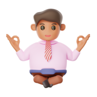 3d illustration homme d'affaires Faire méditation png