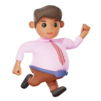 3d illustration homme d'affaire sauter pose png