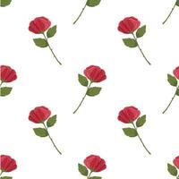 Seamless pattern with red roses for Valentines Day and wedding vector