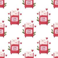 Seamless pattern with love post for Valentines Day and wedding vector