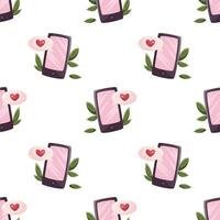 Seamless pattern with love speech bubbles for Valentines Day and wedding vector