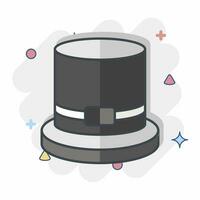 Icon Top Hat. related to Hat symbol. comic style. simple design editable. simple illustration vector