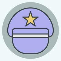 Icon Pilot Hat. related to Hat symbol. color mate style. simple design editable. simple illustration vector