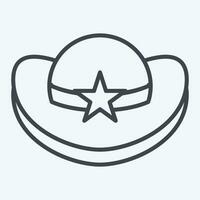 Icon Cowboy Hat. related to Hat symbol. line style. simple design editable. simple illustration vector