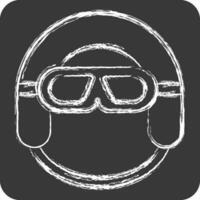 Icon Crash Helmet. related to Hat symbol. chalk Style. simple design editable. simple illustration vector