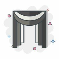 Icon Basic Swag. related to Curtains symbol. comic style. simple design editable. simple illustration vector