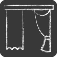 Icon Drapery. related to Curtains symbol. chalk Style. simple design editable. simple illustration vector