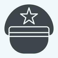 Icon Pilot Hat. related to Hat symbol. glyph style. simple design editable. simple illustration vector