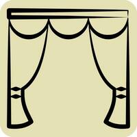 Icon Swag Drapery. related to Curtains symbol. hand drawn style. simple design editable. simple illustration vector