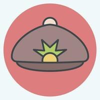 Icon Beret. related to Hat symbol. color mate style. simple design editable. simple illustration vector