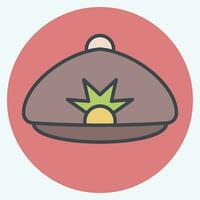 Icon Beret. related to Hat symbol. color mate style. simple design editable. simple illustration vector