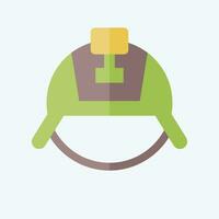 Icon Military Helmet. related to Hat symbol. flat style. simple design editable. simple illustration vector