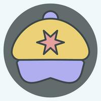 Icon Cap. related to Hat symbol. color mate style. simple design editable. simple illustration vector