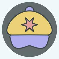 Icon Cap. related to Hat symbol. color mate style. simple design editable. simple illustration vector