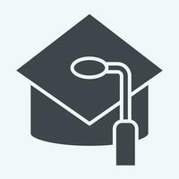 Icon Mortar Board. related to Hat symbol. glyph style. simple design editable. simple illustration vector