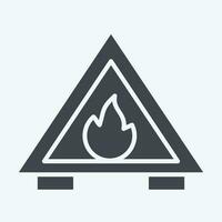 Icon Fire Hazard. related to Firefighter symbol. glyph style. simple design editable. simple illustration vector