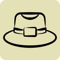 Icon Trilby. related to Hat symbol. hand drawn style. simple design editable. simple illustration vector