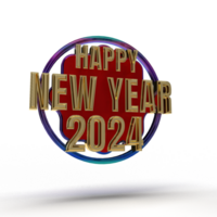 Happy new year 2024 golden 3d numbers png