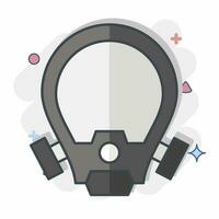 Icon Oxygen Mask. related to Firefighter symbol. comic style. simple design editable. simple illustration vector