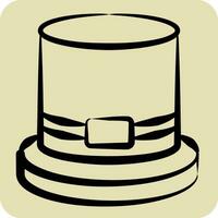 Icon Top Hat. related to Hat symbol. hand drawn style. simple design editable. simple illustration vector
