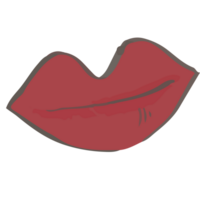 acuarela estilo enamorado elementos enamorado rojo labios png