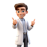 AI generated 3D cartoon man in white suit. Businessman character on transparent background png