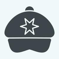 Icon Cap. related to Hat symbol. glyph style. simple design editable. simple illustration vector