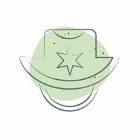 Icon Sunhat. related to Hat symbol. Color Spot Style. simple design editable. simple illustration vector