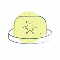 Icon Bowler. related to Hat symbol. Color Spot Style. simple design editable. simple illustration vector