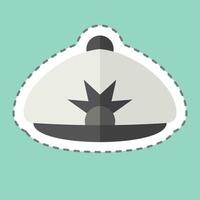 Sticker line cut Beret. related to Hat symbol. simple design editable. simple illustration vector