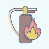 Icon Fire Extinguisher. related to Firefighter symbol. doodle style. simple design editable. simple illustration 1 vector