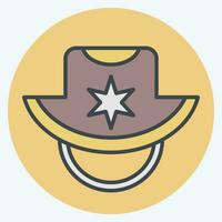 Icon Sunhat. related to Hat symbol. color mate style. simple design editable. simple illustration vector