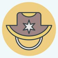 Icon Sunhat. related to Hat symbol. color mate style. simple design editable. simple illustration vector