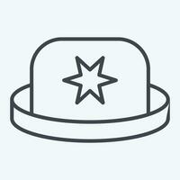 Icon Bowler. related to Hat symbol. line style. simple design editable. simple illustration vector