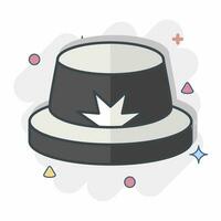 Icon Boater. related to Hat symbol. comic style. simple design editable. simple illustration vector