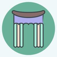 Icon Drapery 3. related to Curtains symbol. color mate style. simple design editable. simple illustration vector