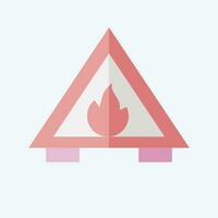 Icon Fire Hazard. related to Firefighter symbol. flat style. simple design editable. simple illustration vector