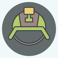 Icon Military Helmet. related to Hat symbol. color mate style. simple design editable. simple illustration vector