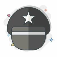 Icon Pilot Hat. related to Hat symbol. comic style. simple design editable. simple illustration vector