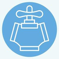 Icon Fire. related to Firefighter symbol. blue eyes style. simple design editable. simple illustration vector