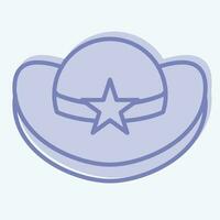 Icon Cowboy Hat. related to Hat symbol. two tone style. simple design editable. simple illustration vector