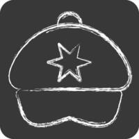 Icon Cap. related to Hat symbol. chalk Style. simple design editable. simple illustration vector