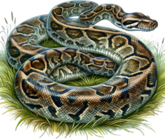 AI generated Pythons Watercolor illustration Clipart PNG. You will be able to create your own poster, t-shirts, cards, stickers, mugs, pillows, scrapbooks, artwork, and more Commercial use, png