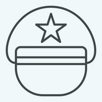 Icon Pilot Hat. related to Hat symbol. line style. simple design editable. simple illustration vector