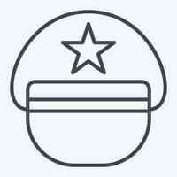 Icon Pilot Hat. related to Hat symbol. line style. simple design editable. simple illustration vector