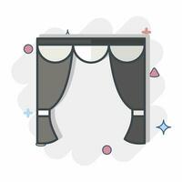 Icon Swag Drapery. related to Curtains symbol. comic style. simple design editable. simple illustration vector