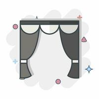 Icon Swag Drapery. related to Curtains symbol. comic style. simple design editable. simple illustration vector