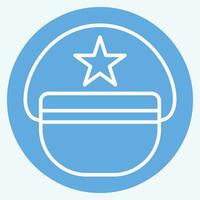 Icon Pilot Hat. related to Hat symbol. blue eyes style. simple design editable. simple illustration vector